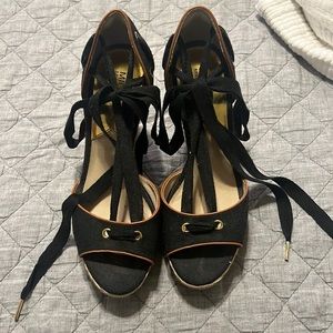 MICHAEL Michael Kors Tie-Up Cork Wedges